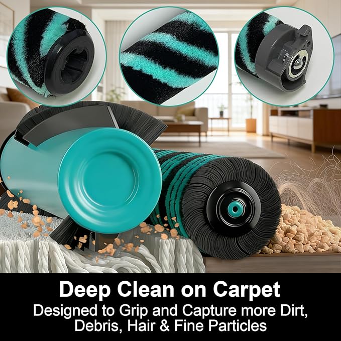 AZ4002 Filter Compaitble with Shark POWERDETECT Upright Vacuum AZ4002 AZ4000, include 1 Soft Roller Brush, 2 HEPA Filters, 4 Foam & Felt Kit, 4 Odor Neutralizer, compare to Part# XFFKAZ4000 XHFAZ4000
