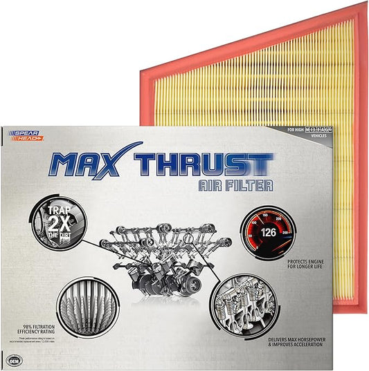 Spearhead Max Thrust Engine Air Filter Replacement | Fits 2011-2016 Silverado & Sierra 2500HD/3500HD 6.6L V8 Diesel | OEM Fit & High Dust Holding Capacity (MT-033)