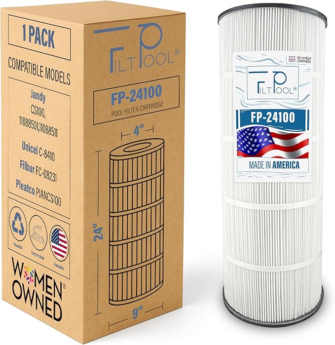 FP-24100 - Pool Filter Replacement for Jandy CS100, 11088501, 11088511, PJANCS100, Hayward X-Stream CC1000, Unicel C-8410 & Filbur FC-0821 - Swimming Pool Cartridge Filter - 1 PC, 100 SQFT