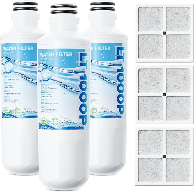 ADQ747935 LRMXS2806S AGF80300704 LMWC23626S Water Filter for LG lt1000p - 6 Month Replacement LT1000P/PC/PCS ThinQ, RWF4700AC LHFS28XBS LMXS28626S LMWS27626S LRFLC2706S LFXS26596S, LT120F Air Filter