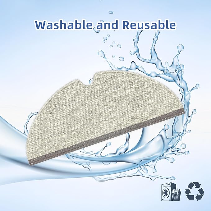 SONGRUI Replacement Spare Microfiber Mop Cloth Pad Compatible With Roborock Q7 Max, Q8 Max, Q5 Pro, S5 Max, E4, E5, S5, S6, S6 Pure, S6 MaxV, Q5, Q5 Pro+, Q7 And Q8 Max+ Vacuum Robots 4 Pcs Refill Kit