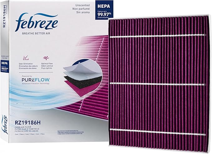 Febreze Odor Control HEPA Cabin Air Filter by PUREFLOW RZ19186H Fits 2021-2026 Jeep Grand Cherokee L 3.6L; 2022-2026 Grand Cherokee 2.0L, 3.6L; 2021-2024 Grand Cherokee L 5.7L
