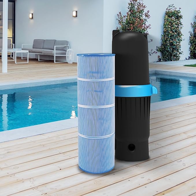 SWIMLINE HYDROTOOLS Ultra Pool Replacement Cartridge Filter Element for Above Ground & Inground Pools | 150 SQ FT | Blue Cleansing Silver Ion Treated | 50 Micron Precision | Heavy Duty Pleats