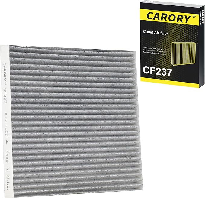 CARORY Cabin Air Filter w/Activated Carbon for Nissan Versa (2012-2019), NV200 (2017-2021), Micra, March, Note, Chevy City Express; OE# 27277-1KK0A, 27278-1KK0A, 27277-9ME0A, CF12237, XC10475, 93952