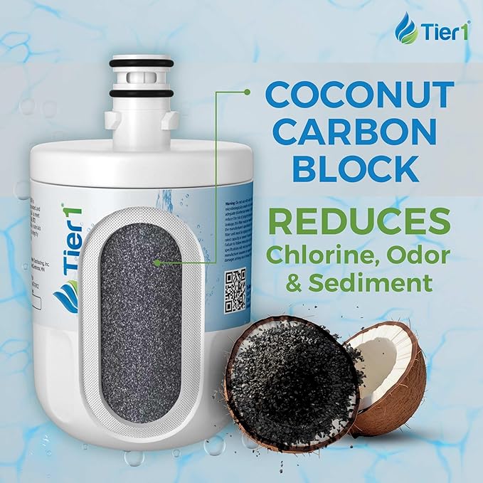 Tier1 RWF1050 5231JA2002A Refrigerator Water Filter | Replacement for LG LT500P & Kenmore 9890 Fridge Filter - Up to 18 Months Supply | Easy Install | Odor Control | Enjoy Great Tasting Water (3-pk)