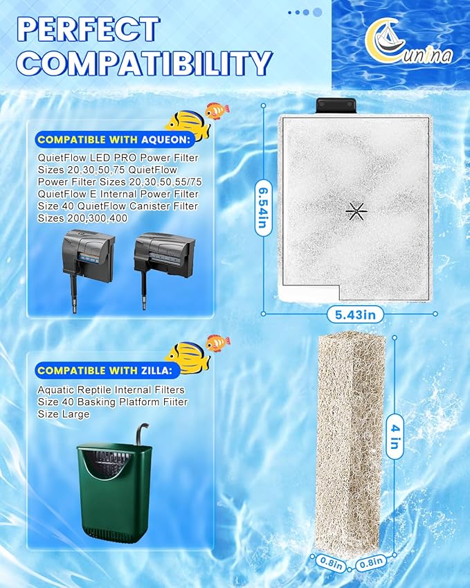16+12 Pcs Large Filter Cartridges Compatible with Aqueon QuietFlow LED PRO Power Filter 20, 30, 50, 75, for QuietFlow E Internal Power Filter Size 40, Filter Cartridges for Aquarium Filtration