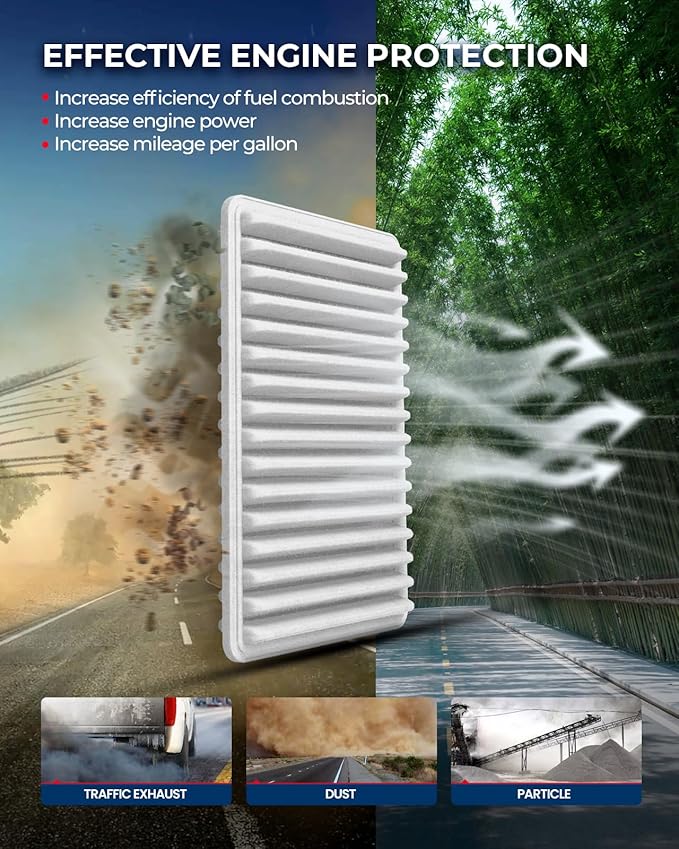 KAX Engine Air Filter, CA9359 Replacement for Toyota RAV4 2001-2005, Advanced Air Filter Media, Increased Acceleration