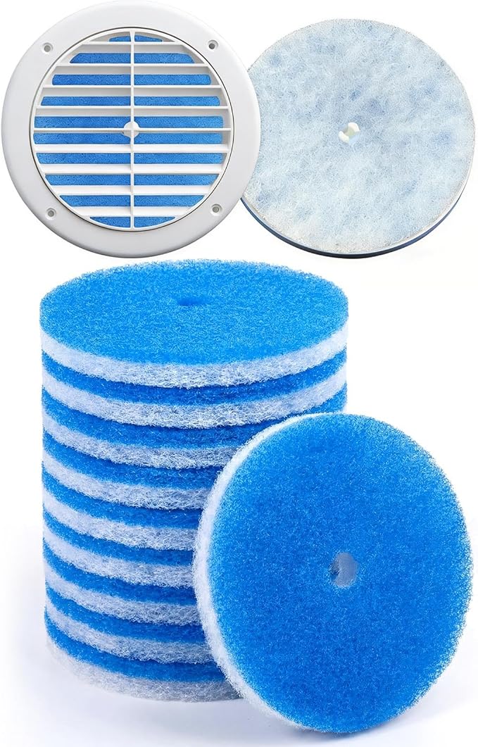 Ziliny 10 Pack RV AC Filters 5.25 Inch Round RV Filters Replacement for Air Conditioner Vent Compatible with MERV 6 AC Filter(Circle with Hole)