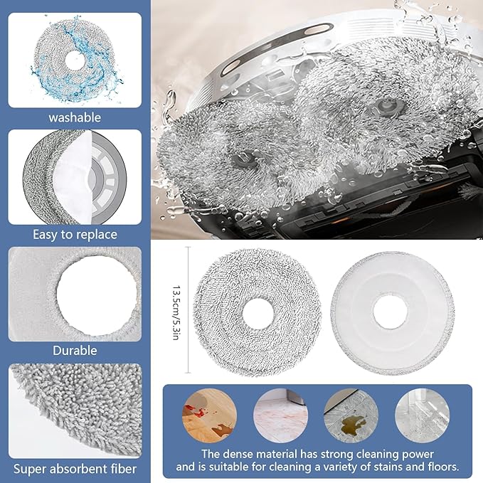 Yivy Accessories for Dreame L10s Ultra Gen 3/L50 Ultra AE/X40 Ultra/L40 Ultra /X40 Master,Replacement Parts for Mova P70 Pro Ultra/Mova P50 Pro Ultra/Mova P10 Pro Ultra Vacuum Cleaner,2 Main Brushes