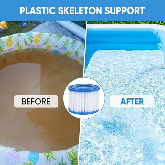 12 Pack Type VI Hot Tub Filters Cartridge Replacement for Saluspa Hot Tub Compatible with Lay-Z-Spa，Coleman SaluSpa 90352E, 58323E, 58323 Swimming Pool Pump