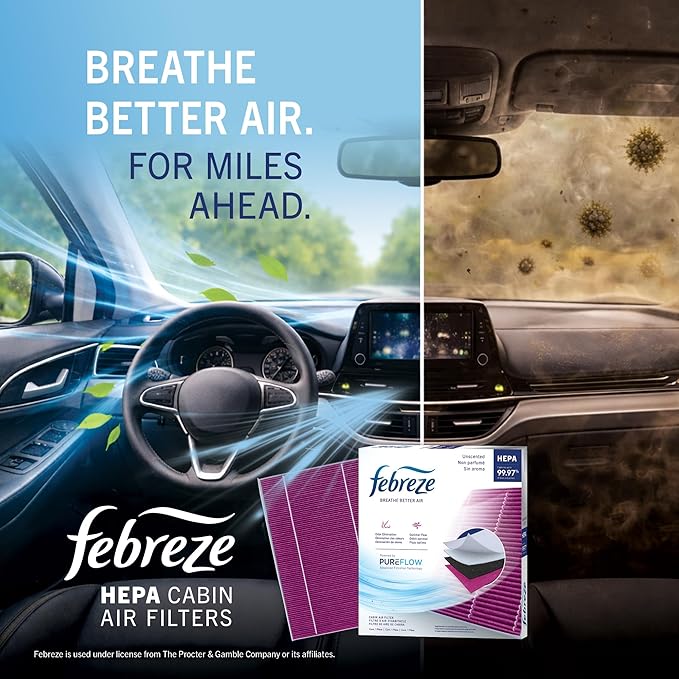 Febreze Odor Control HEPA Cabin Air Filter by PUREFLOW RZ17054H Fits 2020-2027 Tesla Y; 2017-2026 3
