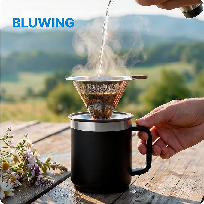 Pour Over Coffee Dripper for YETI 14oz Mug, Paperless Reusable Stainless Steel Coffee Filter for YETI 20oz Tumbler, BPA Free