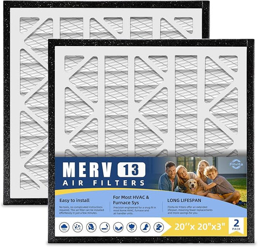 20x20x3 MERV 13 Air Filter Replacement Compatible with Zephyr VGF Series Whole Home Return Air Grille Filter.(2pack)