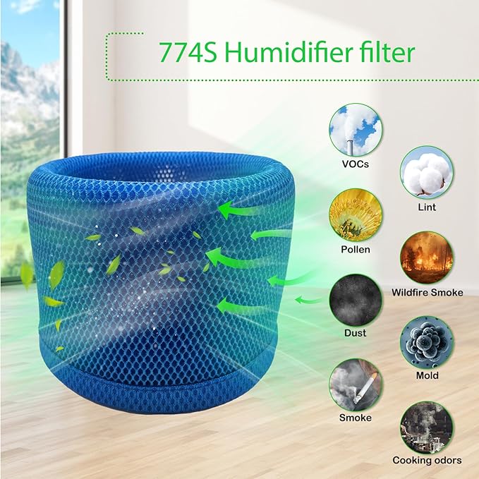 2-Pack 774S Replacement Filter Compatible with DREO Humidifier filter High-Molecular Resin 3D Weave Upgraded Replacement filter