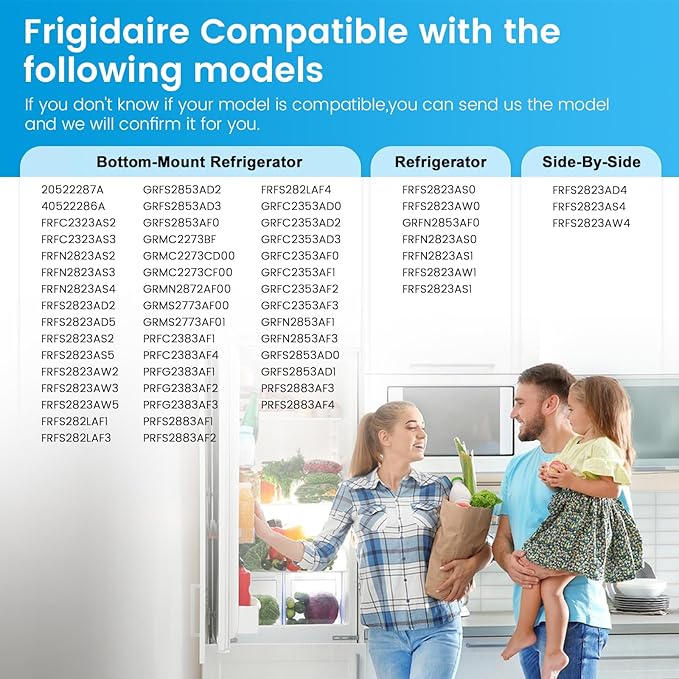 4 Pack FRGPAAF2 Pure Air AF-2 RAF-2 Refrigerator Air Filter for Frigi-daire FRFC2323AS FRFC232LAF FRFC233LAF FRFG2323AF FRFN2823AS -Replaces 4977184 AP7194838 PS16745923 EAP16745923 by Beaquicy