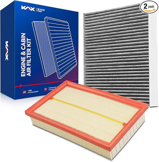 KAX Engine & Cabin Air Filter Kit, Replacement for Volkswagen Jetta 2019-2026 1.4T/1.5T, Taos 2022-2025, Golf 2019-2021, Golf SportWagen 2019, Replace# CA12777 CF11643