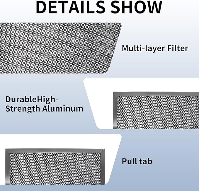 Range Hood Grease Filter 10.5" x 8.75", Compatible with Br-oan BP29 97006931, Kitchen Stove Hood Vent Exhaust Fan Replacement Filter, Aluminum Mesh Grease & Air Filter, 2-Pack