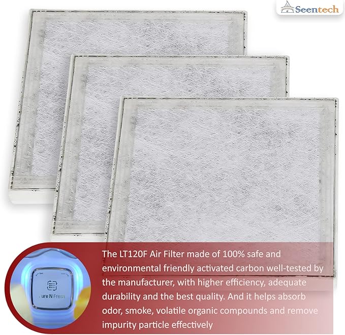 LT120F Air Filter by Seentech - Compatible with Kenmore & LG Refrigerators– Replaces: ADQ73214408 ADQ73214402 ADQ73214404 ADQ73214405 ADQ73214406 AP6990312 PS3654115 (Pack of 6)