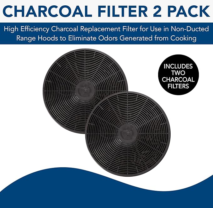 Broan-NuTone FILTERBWPTS Charcoal Filter for BWP, BWS and BWT Series Range Hoods, Carbon Air Filter, Charcoal Air Filter for Kitchen, Set of 2