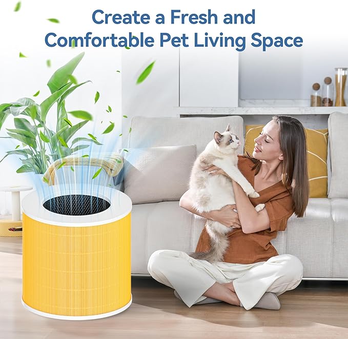 A2005 Pet Replacement Filters, 2-Pack 3-In-1 HEPA Activated Carbon Air Purifier Filters Compatible with A2005 Air Purifier