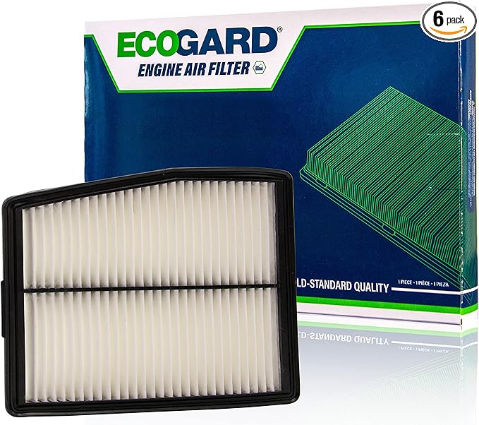 ECOGARD XA11911 Premium Engine Air Filter Fits 2022-2025 Hyundai Tucson, 2023-2025 Kia Sportage, 2021-2025 Sorento, 2021-2025 Hyundai Santa Fe, 2020-2025 Sonata (Pack of 6)