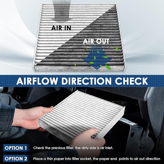 KURIMUP Premium Cabin Air Filter with Activated Carbon,Replacement for CF11809,Fit for Chevrolet Silverado 1500LD/2500HD/3500HD/Suburban,GMC Sierra 1500/2500HD/3500HD/Yukon.