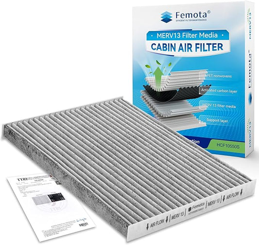 Tested MERV 13 Cabin Air Filter with Activated Carbon, CF10550 for Nissan Rogue (2008-2013), Rogue Select (2014-2015), Sentra (2007-2012).