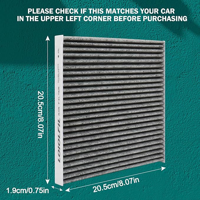 Cabin Air Filter Replacement for Toyota Tacoma 2005-2023, Dodge Dart 2013-2016, Pontiac Vibe 2003-2008 CF10374 FD374 CP374 BE-374 with Activated Carbon 1 Pack