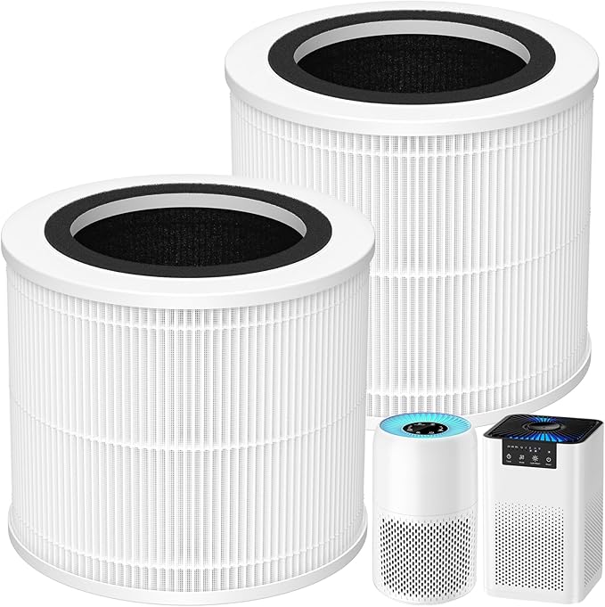 AP100 AP102 Replacement Filter Compatible with AromaRoom AP100-A, AP102, AP100-B, AP100-C, Core Mini Air Purifi-ers, 3-IN-1 HEPA and Activated Carbon Filter, 2 Pack (White)