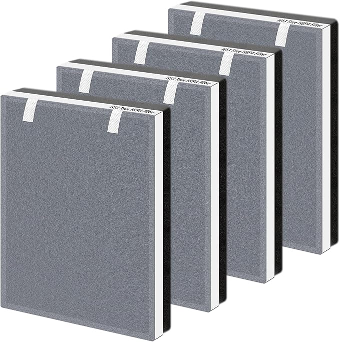 Vital 100 Replacement Filter for LEVOIT Vital 100 Air Purifier, Funmit 3-in-1 High-Efficiency Activated Carbon Filter, Compared to Part # Vital 100-RF, 4 Pack