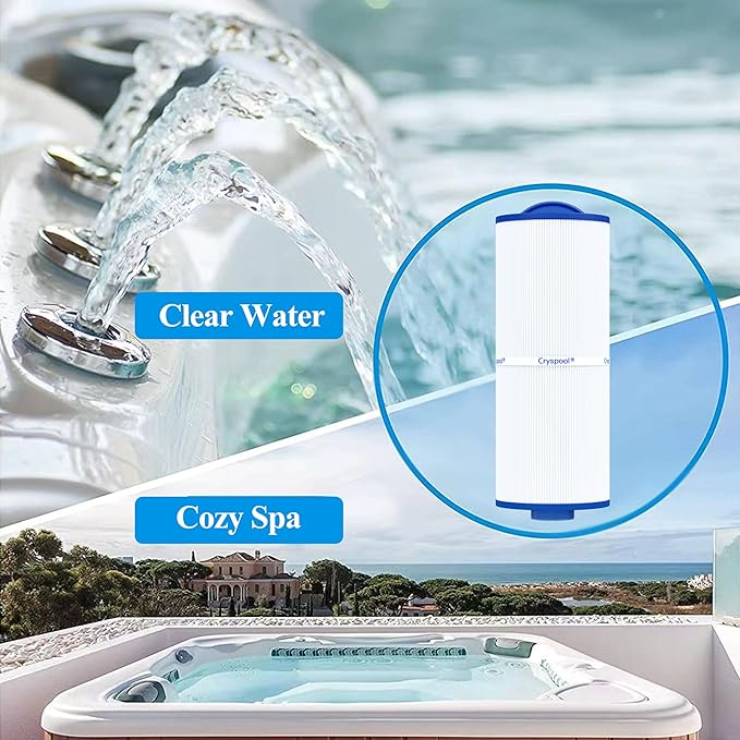 Cryspool® 05040 Filter Compatible with Marquis Spa 20041, 20091, 370-0237, 5CH-502, Marquis 50, PPM50SC-F2M, FC-0195, 50 Sq. Ft Spa Filter Cartridge, 2 Pack