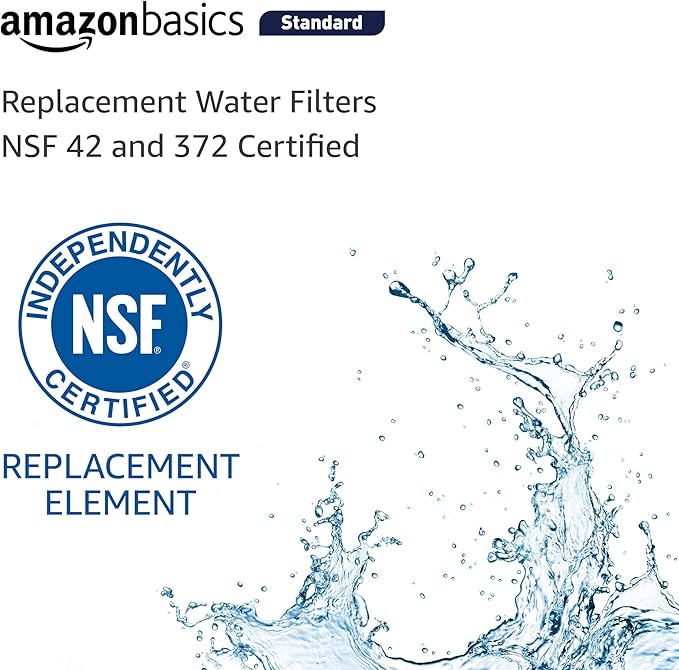 Amazon Basics Replacement Water Filter Cartridge Compatible with GE MWF Refrigerator, NSF Certified, 3-Pack