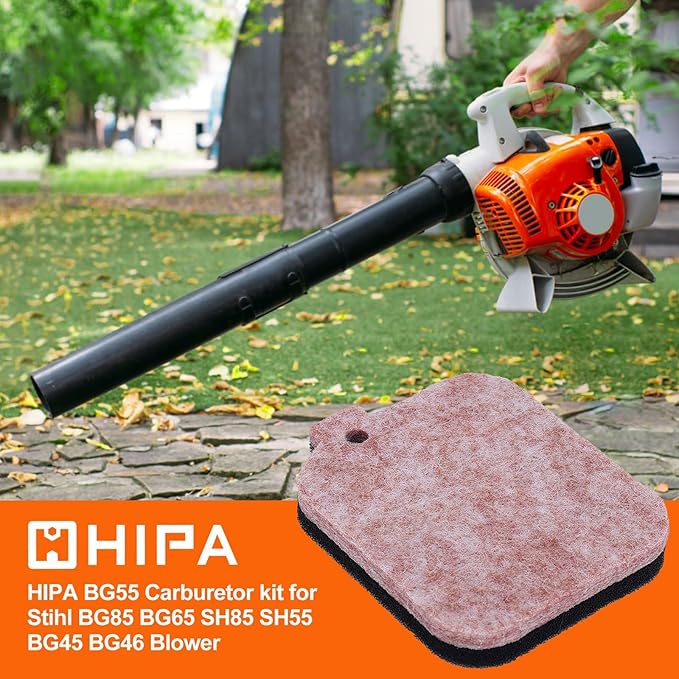 Hipa BG55 BG85 Air Filter Replacement for S-THIL BG 55 85 BG45 BG46 BG65 BR45 BR45C SH55 SH85 Leaf Blower Parts 4229-120-1800 with Fuel Primer Bulb Spark Plug Tune Up Kit