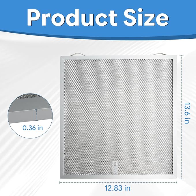 2 PCS 12-7/8 X 13-3/4 X 3/8 Inches Aluminum Mesh Range Hood Grease Filter Compatible with Broan-NuTone Range Hood BKSA1 BNSC1 TEN1 AHSA1 NKSA2 BKSA2 VBNSA1 Replace#: S99010436