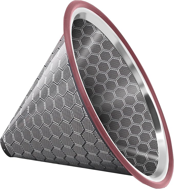 Chemex Coffee Filter, Reusable 600 Mesh Double Layer Stainless Steel Pour Over Filter - Compatible with Chemex 6/8/10 Cup, Hario V60 02/03, Bodum - Universal Coffee Dripper