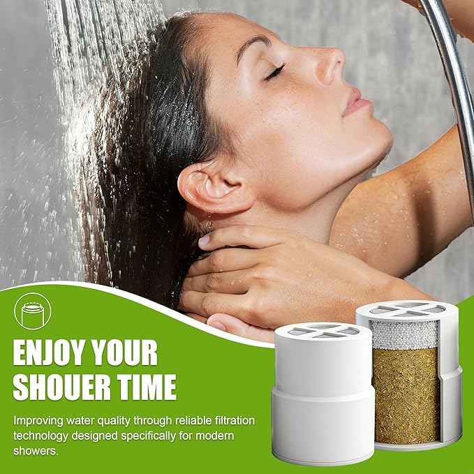 3-Pack Replacement Filter for JOLIE Shower Head, Compatible with JOLIE Shower Filter Cartridge, Reduces Chlorine, Heavy Metals & Impurities, Softens Skin & Hair