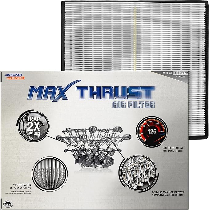 Spearhead Max Thrust Engine Air Filter | Fits 2019-23 Ascent/Forester, 2018-23 Crosstrek, 2017-23 Impreza, 2020-23 Legacy/Outback, 2022-23 WRX | OEM Fit & High Dust Holding Capacity (MT-295)