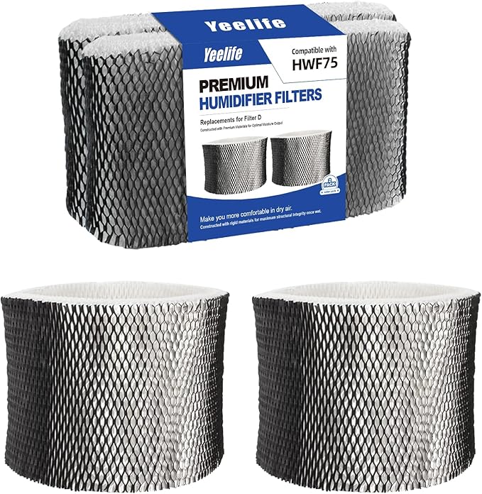 HWF75 Humidifier Filter Replacements for Holmes HWF75CS, HWF75PDQ-U, Filter D, Sunbeam Cool Mist Humidifier Filter SCM3501, SCM3502, SCM3656, SCM3657, SCM3609P (2pack)