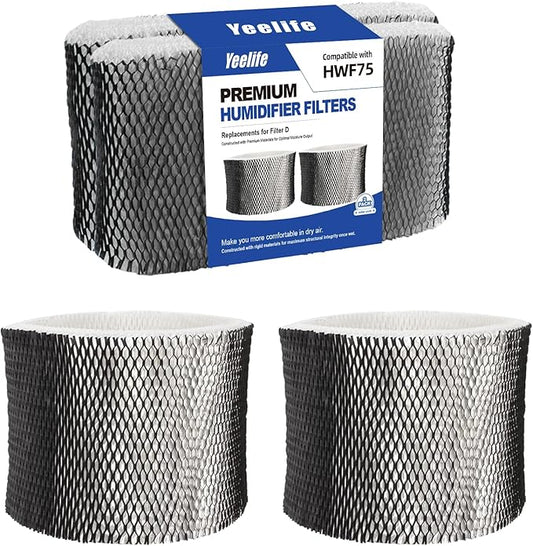 HWF75 Humidifier Filter Replacements for Holmes HWF75CS, HWF75PDQ-U, Filter D, Sunbeam Cool Mist Humidifier Filter SCM3501, SCM3502, SCM3656, SCM3657, SCM3609P (2pack)