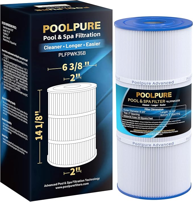 POOLPURE PWK35B SPA Filter Replaces Hot Springs Limelight Series Spa Filters, Watkins 1642301-1, 78161, 78286, Pleatco PWK35B, Filbur FC-3921, SD-01386, 35 sq. ft. 1PACK