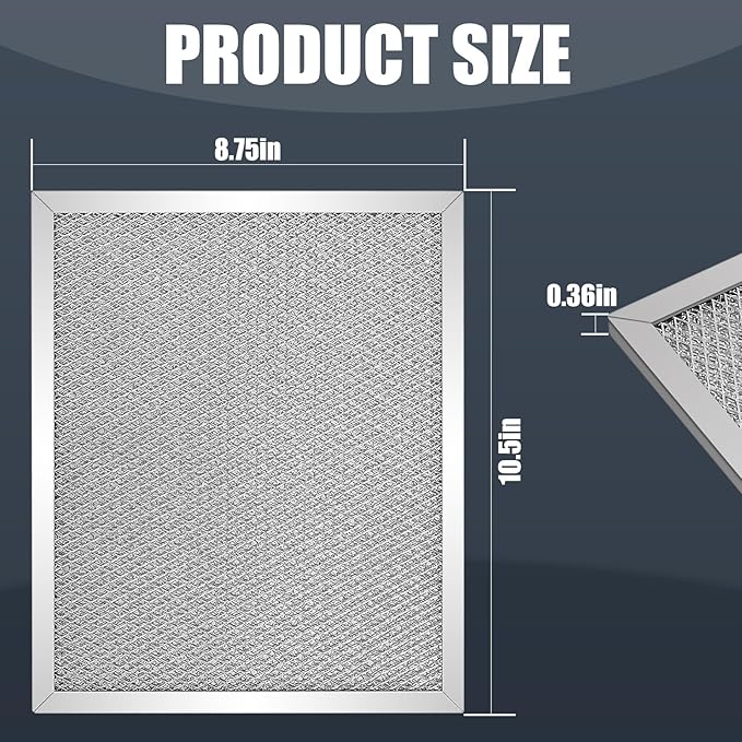 97006931 Aluminum Range Hood Filter Compatible with Broan Nutone Range Hood Exhaust Fan Filter Replace #S97006931 BP29 1172137 5-3078 88150 99010121 C88150 K758900 10.5 x 8.75 inch (2 Pack)