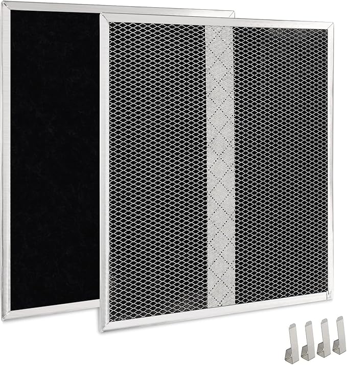 2 Pack HPF30 Range Hood Non-Duct Charcoal Filters Kit, Premium Replacement for Broan HPF30, S97020466 & Mantra/Osmos/Glacier XC Series Ductless Range Hoods, High-Efficiency Activated Carbon Filtration
