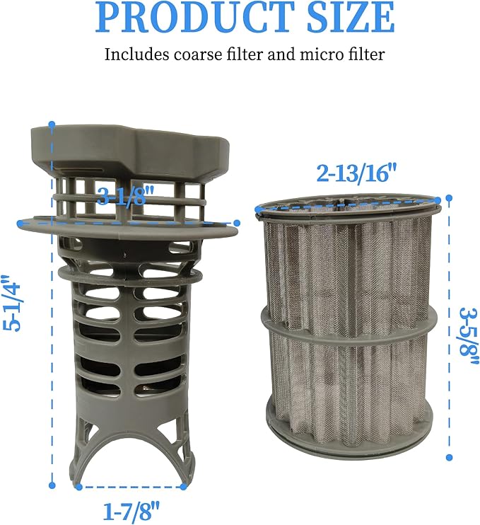 645038 Dishwasher Drain Mesh Micro Filter Replacement Compatible with Bos-ch Ther-mador Ken-more Dishwashers Fits Model AP4339631, 00651097, 651097, 1560725, AH3479708
