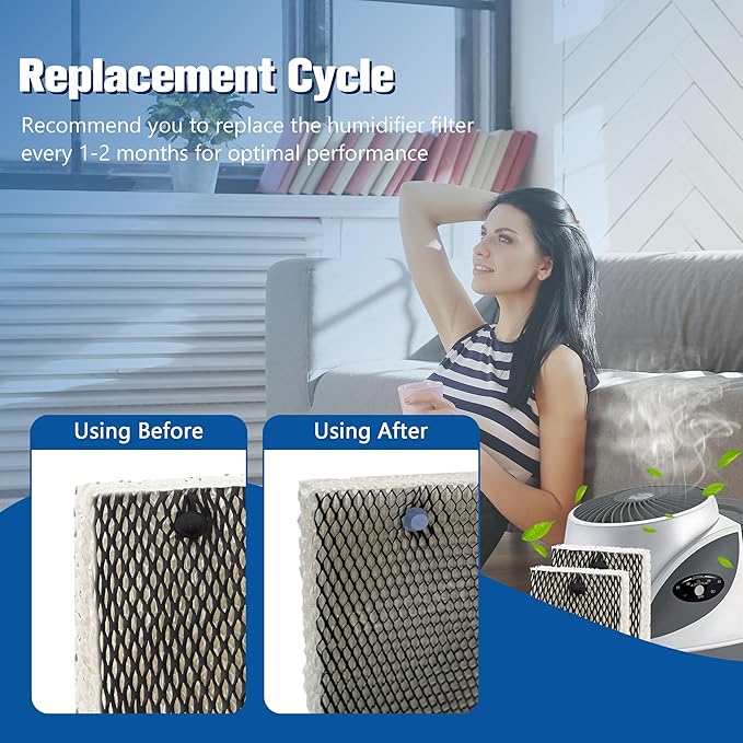 Funmit Humidifier Filter E Replacement Compatible with Holmes HWF100 Bionaire BWF100 Sunbeam SF235 Series, 6 Pack