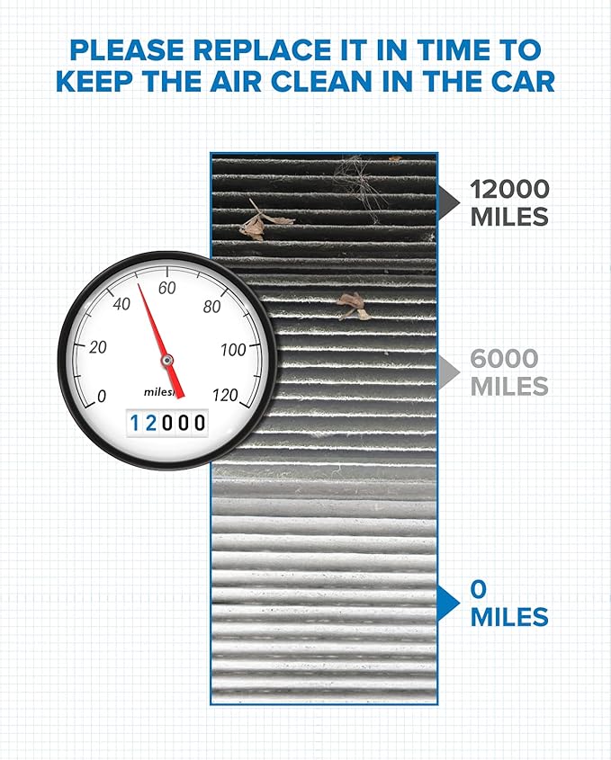PHILTOP HEPA Cabin Air Filter w/Activated Carbon, Compatible with Model3 Tesla 3 2018-2020, Carbon Filter Up Dust Pollen Odor