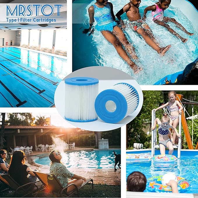 Type I Filter Cartridge for Pools,Replacement Filters Cartridge for 58093,for Summer Waves,for 300/330 Gal/H Filter Pumps (16 Pcs)