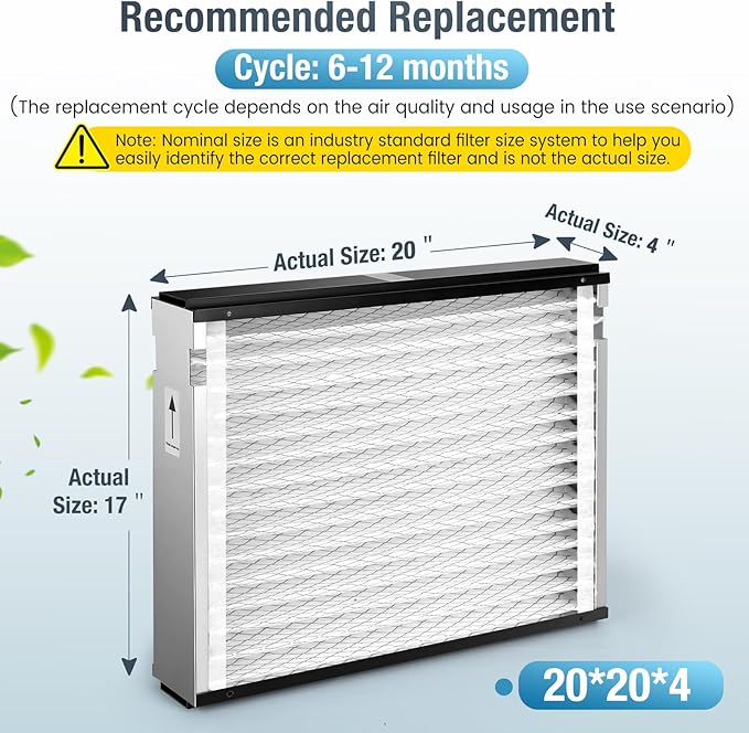2 Pack 313 Replacement Air Filter, 20 x20 x4 Inches, MERV 13 Furnace, Compatible with AprilAire 1310, 2310, 3310, 4300 Whole House Air Purifier