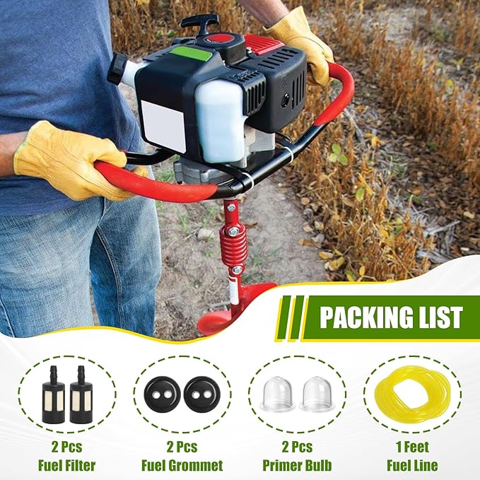 Podoy MC43 Fuel Line for Compatible with Earthquake E43 E43CE Auger Cultivator Fuel Filter Fuel Grommet Primer Bulb Repower Kit