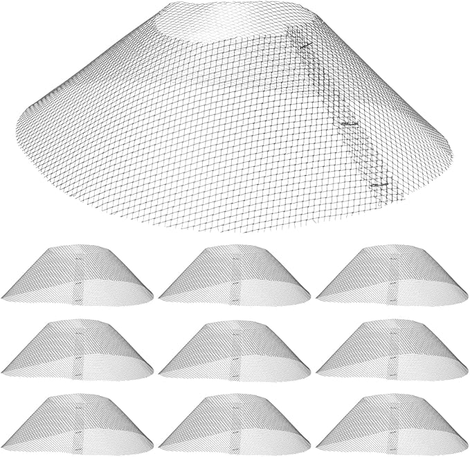 Housoutil Round Range Hood Filter, 20PCS Iron Cooker Hood Filter Net, Bowl-Shaped Grease Mesh Accessories for Kitchen Home