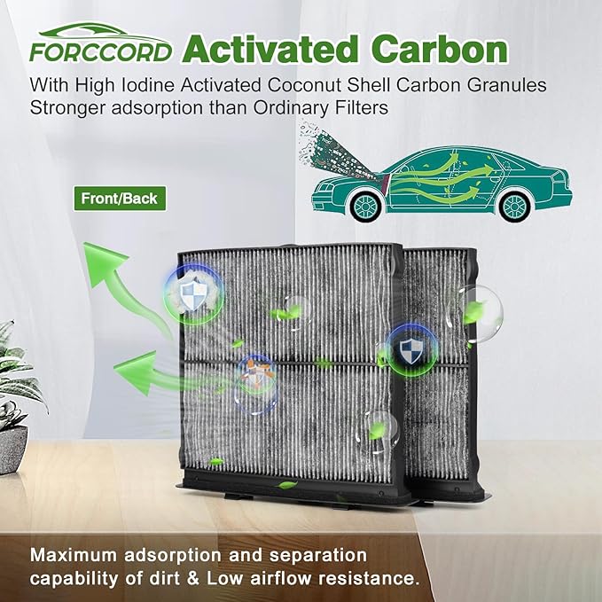 2-pack Cabin Air Filter Fit for 2019-2024 Forester, 2022-2023 2024 2025 2026 WRX Activated Carbon Cabin Filter 72880-FL000 Replacement Car Accessories